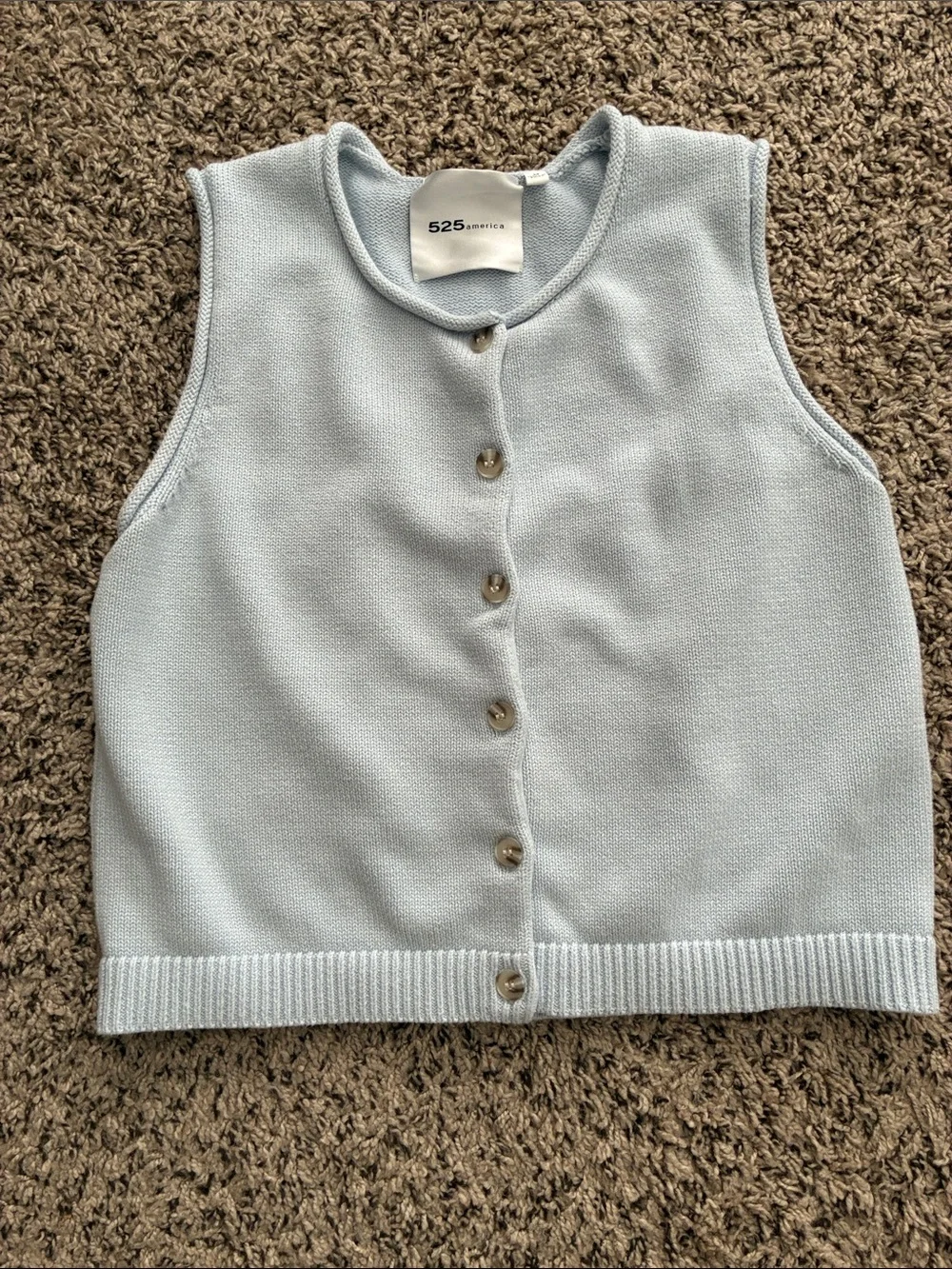 525 America Farrah Sweater Vest SZ M Blue